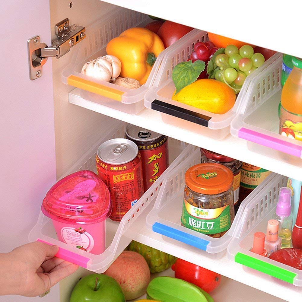 Inditradition Plastic Stackable Refrigerator Food Storage Organizer , Transparent (25 Cm X Width - 10 Cm X Height - 8.5 Cm ) - P